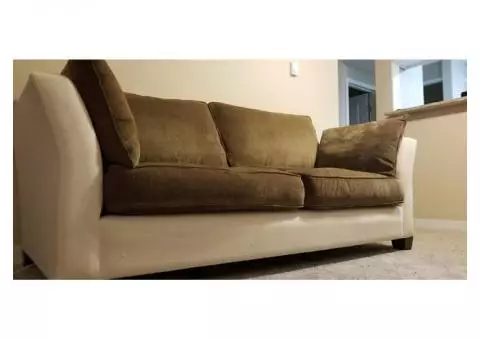BIRCH LANE OVERSIZE DOWN COUCH WITH SLIPCOVER COFFEE TABLE & BOOKCASE