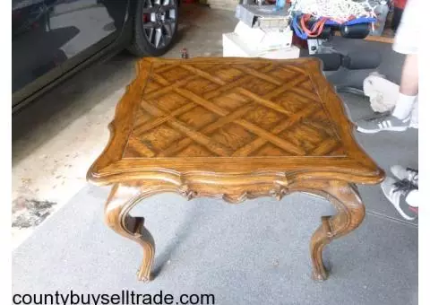 Solid wood (walnut?) end table