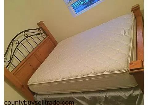 Queen Size Bed with Frame Practically New