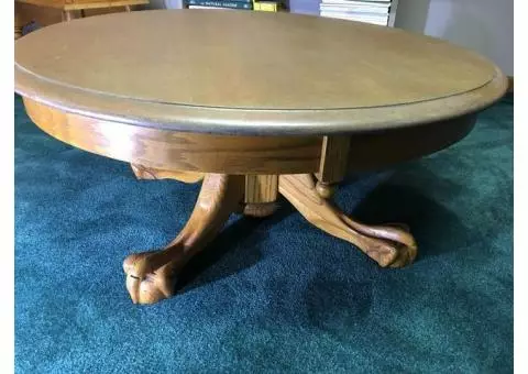 Oak Round  Coffee Table Early 80's