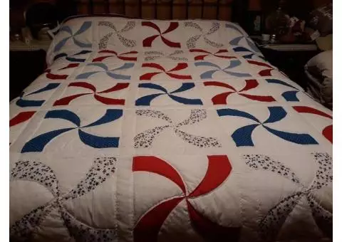 Queen handmade quilt new 100% cotton fabric $850.00 or reasonable offer