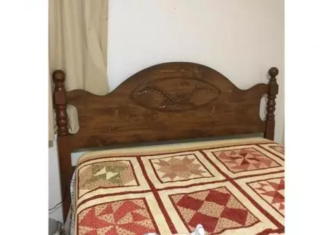 Double bed with headboard