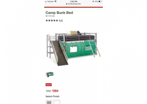 Camp bunk bed with slide