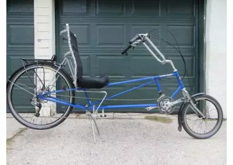 Recumbent bicycle, Tour Easy Classic Expedition model - Large, Blue