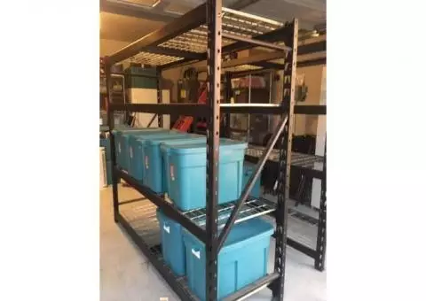 2, 4-shelf heavy duty welded storage units with 7 bins