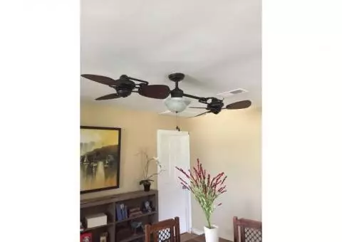 New Double Ceiling Fan with Light
