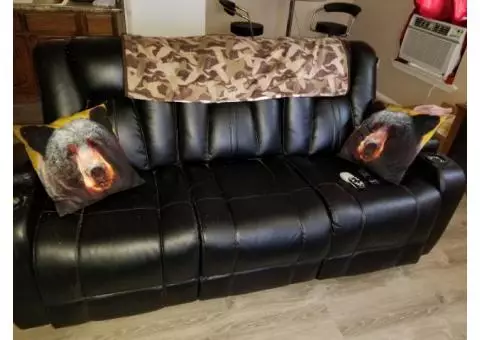 Great black leather couch