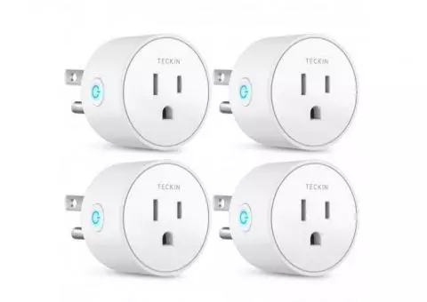 Smart Plug Works with Alexa Google Assistant IFTTT for Voice Control, Teckin Mini Smart Outlet Wifi 