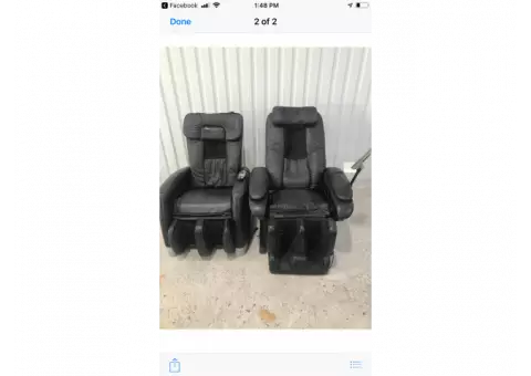 Two gently used message chairs