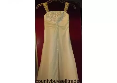David's Bridal- Cinderella Wedding Dress, vail & David's bridal matching flower girl dress