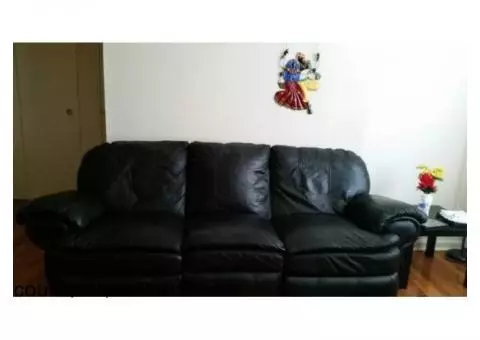 Black leather sofa for sale