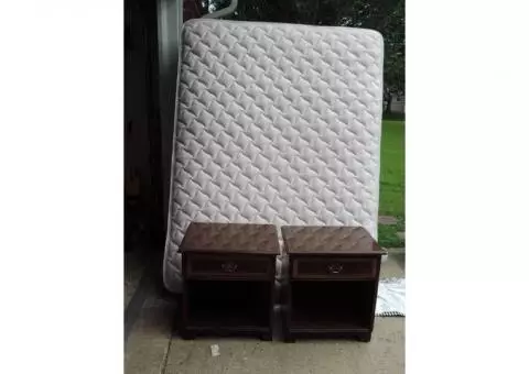 Queen Size Mattress Set & Two Side Tables