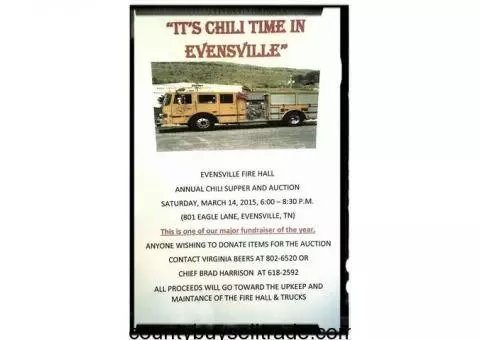 "It's Chili Time In Evensville" Annual Chili Supper & Auction