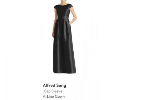 New- Evening dress- size 2 Black Cap Sleeve A-line dress