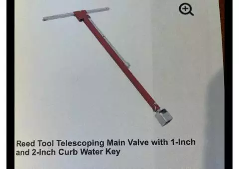 Main valve wrench w 1 and 2 inch Curb water key