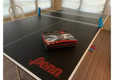 Penn Tabletop Ping Pong + Nibiru 4paddles, balls, net, and carry case