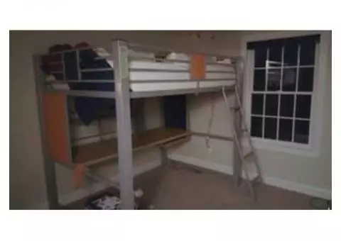 Loft bed with desk, small matching dresser, full