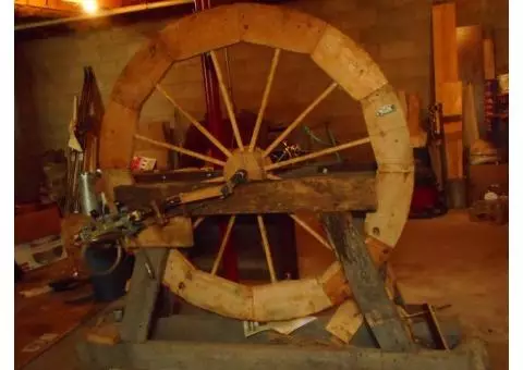 large wooden wheel