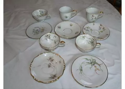 Heirloom cups, saucers and serving plates