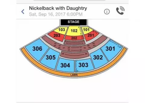 Nickelback/Daughtry Concert Tix