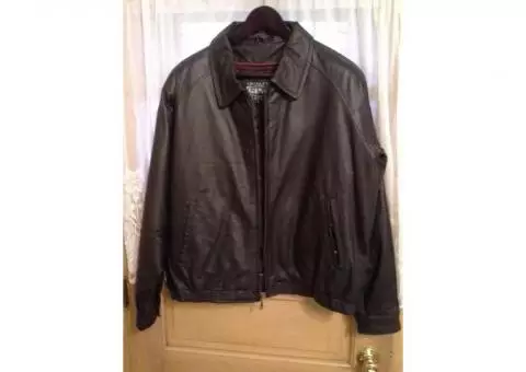 Mens Black Leather Jacket by GINO - Size Ex. Large - NEW