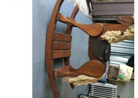 Vintage wood rocking horse