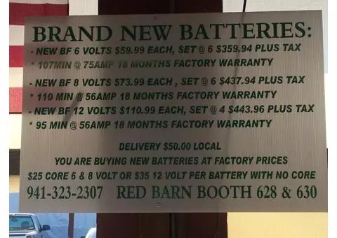 BRAND NEW BATTERIES AT FACTORY PRICES!!