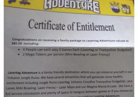 Laser tag Adventure family package