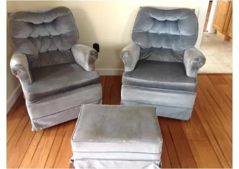 Rocking Swivel Chairs with ottoman
