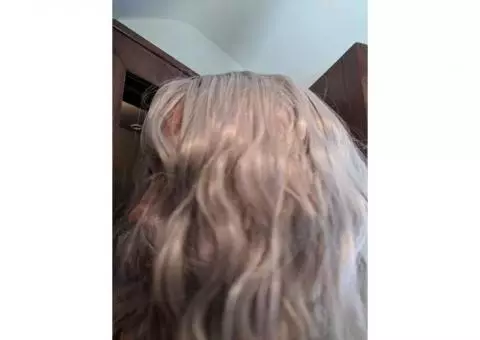 Silver grey, wavy bob hairstyle wig