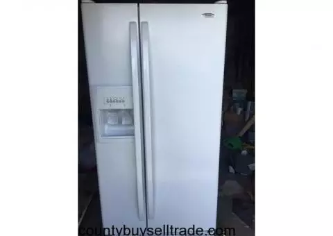 Whirlpool side by side Fridge and Freezer