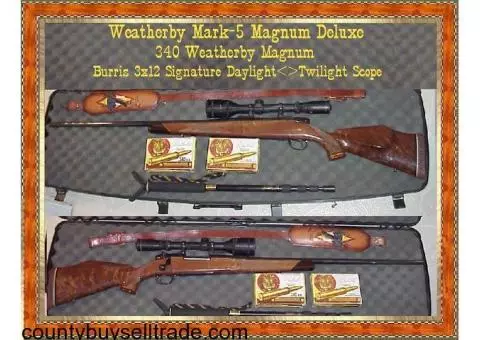 Wheatherby Mark-5 340 Magnum & Scope+