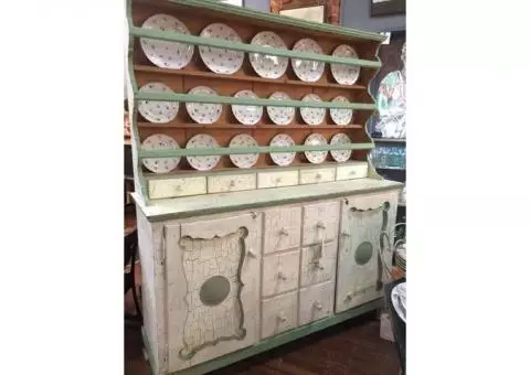 Vintage Cottage Painted Hutch