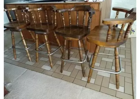 Solid wood bar stools set of floor