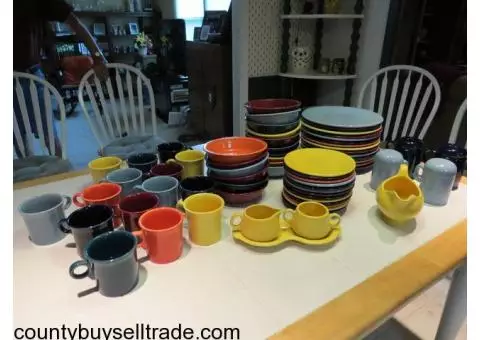 Fiestaware USED 107+ Piece Collection- Good Condition