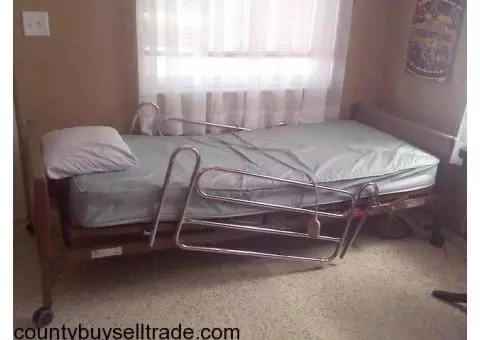 Elecctric hospital bed, extra-wide wheelchair and wide walker